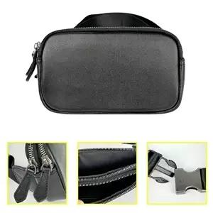 가죽 블랙 미니힙색 남성 허리가방 슬링백 여권가방-WFHTU9N