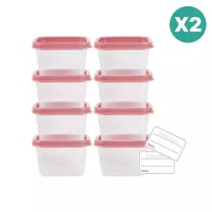 베베락 엘파 큐브 이유식 소분 용기 120ml 핑크 16P BNA