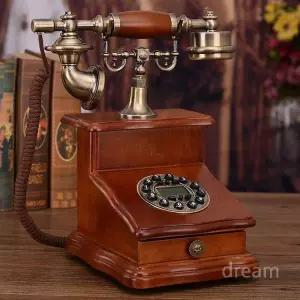 빈티지전화기 고급 우드 소품 옛날 골동품 복고