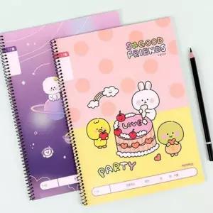 초등 학습 노트 10권 여아 귀여운 여학생 필기용 학교용줄 스프링 넓은칸 모조지 캐릭터 무제 17줄 22매 학