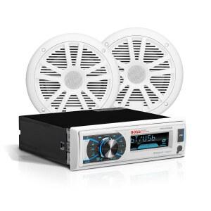 BOSS Audio Systems MCK632WB.6 해양 보트 블루투스 스테레오 및 16.5cm(6.5인치) 스피커 - CD DVD 플레이어 없음, AM /FFM 라디오 수신기 헤드 유닛, 다이폴 안테나
