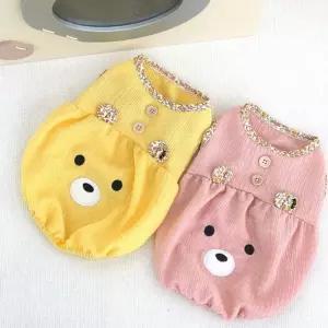 베어펌프킨 티셔츠 옐로우강아지옷 애견 반려 패션 의류 귀여운 상의 코디 멍멍이