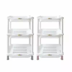 스탠드 사각 선반 3단 간단조립 욕실스탠드선반 주방 간단 진열 3단대 다용도수납장 조립식