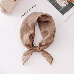 코비치 쁘띠 스카프 목 레이스 봄 가을 여성 머플러 린넨 미니 사각 도리 여름 간절기 여자 K1377넨 미니넨