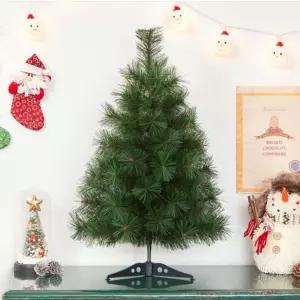 풍성한 솔잎 미니트리 크리스마스 60cm 인테리어 스카치 세트 소형 실내 성탄