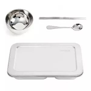 배식판 502WEH11 4구 뚜껑 온 대 식판 풀세트 스테인리스