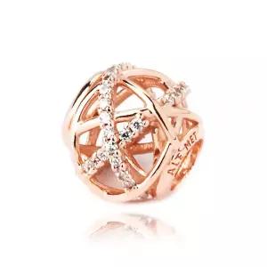 [판도라]781388CZ 로즈 스파클링  폴리시드 라인즈 참