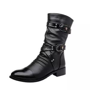 바이크 오토바이 방한화 특이한 남자 락커 앵글 펑크 앵클 부츠 남성 가죽