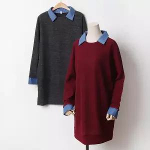 빅사이즈 601 가벼운데님카라롱니트 DMNB716