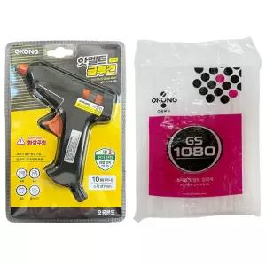 오공 핫멜트 글루건 미니 7mm + 핫멜트 스틱 700g 글루건심 1세트