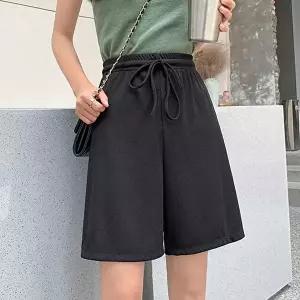 여자트레이닝반바지 여름 편한 출근 룩 허리 밴딩 쿨 5부 반바지 코디