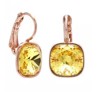 오스트리아 크리스탈 쿠션컷 로즈골드 10mm 귀걸이- 라이트토파즈 ESG2160
