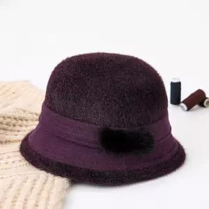 중년 여성 겨울 할머니 방한 토끼털 모자 벙거지