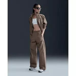 나이키 스포츠웨어 에브리씽 우븐 여성 미드라이즈 오픈 헴 팬츠 - 밍크 브라운/화이트 FQ3589-233