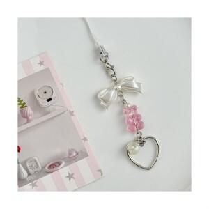 리본 비즈 키링 하리보 하트 실버 핑크 젤리곰 핸드폰줄 폰꾸 백꾸 에어팟 차키링 y2k
