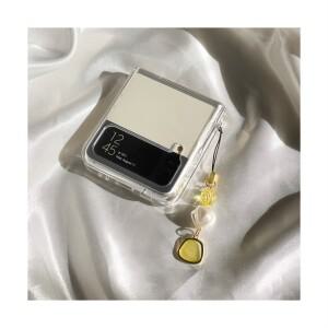 느랑 자체제작 핸드메이드 노란색 옐로우 스톤 크리스탈 진주 가방 지갑 에어팟 버즈 키링 키홀더