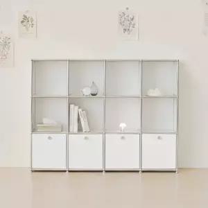 발렌 4X3 미드센츄리 낮은 책장 1600 3단 C3 4도어)