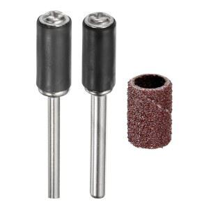 하핑턴 3종 샌딩 드럼 슬리브 세트 1/4인치 그릿 120 사포, 맨드릴 로터리 툴 미니 키트, 금속 주얼리 우드 미세 가공 연마용