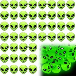 제리 50개 미니 레진 외계인 피규어 어두운 곳에서 빛나는 작은 홀리데이 오피스 홈 파티 장식용