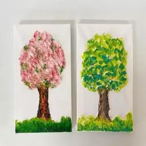 (TD) 스컬프쳐점토로 봄꽃나무캔버스액자- 1인 수채화 WFJFF2W