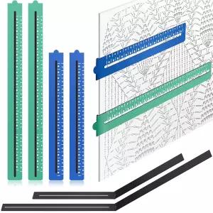 플루트산 4개 8-1인치/2인치 11-3인치/4인치 뜨개질 차트 키퍼 크로스 스티치 액세서리 및 용품 자석 교체