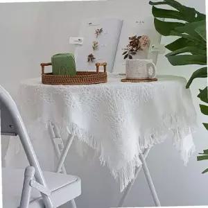 식탁보 테슬 원형 사각 협탁보 냉장고 덮개 50x50