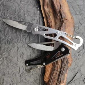 스테인레스 스틸 날카로운 접는 블레이드 칼 나무 손잡이 야외 캠핑 휴대용 포켓 과일 커터 키 체인 생존