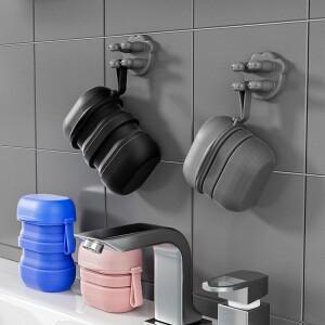 휴대용 접이식 방수 여행용 비누 케이스 실리콘 누수 방지 손잡이 포함 야외용