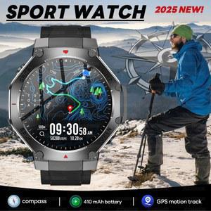 2025 새로운 GPS 스포츠 스마트 시계 남자 PK Amazfit T-Rex 3 블루투스 통화 Smartwatch 나침반 야외 피트니스 건강 모니터 팔찌