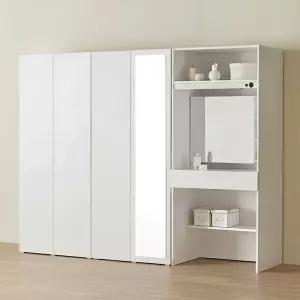 [가구] 마일 터치 싱글+전신거울+화장대 옷장 세트 2400