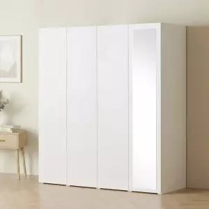 [가구] 마일 터치 행거 싱글+전신거울 옷장 세트 1600