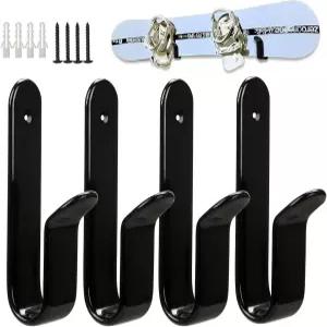 롤리윌스 스노보드 월 마운트 클립 수평 스케이트보드 객실 차고용 디스플레이 스탠드