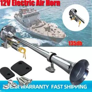 에어혼 화물차 크락션 18 인치 139DB 시끄러운 자동차 에어 호른 12V 24V 단일 트럼펫 압축기 Bocina 10A