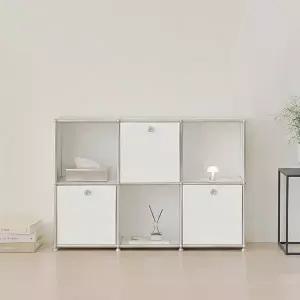 [포스트모던]발렌 3X2 미드센츄리 모듈 책장 1200 2단 C3 (3도어)