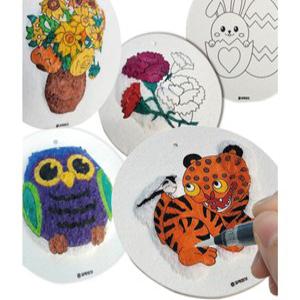 꼬메빔보 미술놀이 폼폼페이퍼 데코칠전용 압축스펀지 워터펜 세트