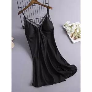 리본 실크 제품 원피스 슬립웨어 끈조절 시스루 나시 빅사이즈 잠옷 파자마