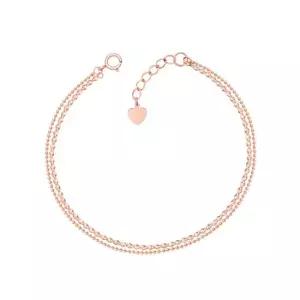 금팔찌 14K 루비 볼 심플 체인 로즈골드 두줄 금 팔찌