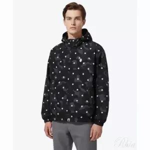 베이프 ABC 도트 후드 아우터 자켓 M 블랙