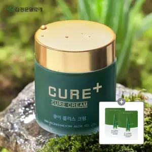 김정문알로에 큐어 플러스 크림 80g 2개 (+솔루션 마스크팩 2매)