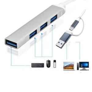 USB 3.0 도킹 스테이션 2 in 1 USB 허브 멀티 포트 스플리터 USB 타입 C OTG 어댑터 노트북 레노버 PC 델 맥북 에어 프로용