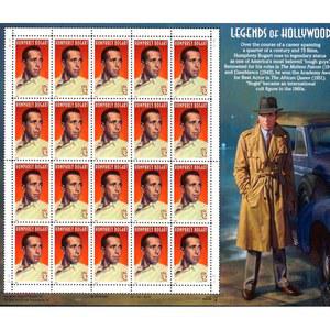 Humphrey Bogart, 레전드 오브 할리우드, 20 x 32센트 우표 풀 시트, USA 1997, Scott 3152