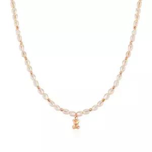 [비앤비골드] 14K 스윗 곰돌이 컷팅볼 진주 목걸이 SNN41126