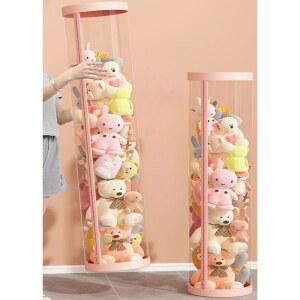 봉제인형 보관통 투명 장난감 원통 바구니 인형 수납 보관함