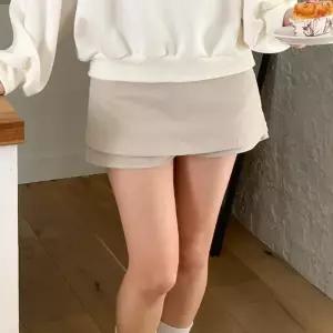 치마바지 슬림핏 딱붙 마이크로 이중 레이어드스커트