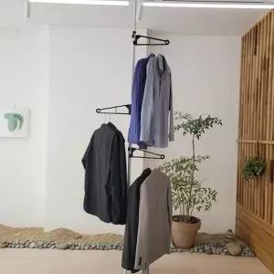 이동식 행거 다용도 조립식 드레스 룸 행거 철제 옷장 수납 정리대 욕실 침실 1단