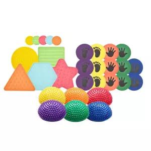 어린이집 단체활동 촉감 밸런스 손발마커 징검다리 촉감매트 3종세트 대근육 신체놀이