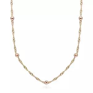 [주얼레이디] 14K 트라이 컷팅볼 체인 트위스트 골드 링크 핑크볼 여자 금목걸이