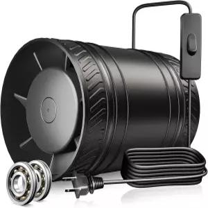 스위치가 장착된 ONVEAN 4인치 인라인 팬 업그레이드된 덕트 고효율 배기 지하 욕실 작업장 다락방 성장