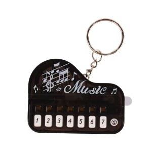 준패밀리 블랙 마이크로 피아노 열쇠고리 휴대용 키보드 악기 조명이 있는 미니 일렉트로닉 키보드 악기 액세서리 선물 자동차 열쇠고리