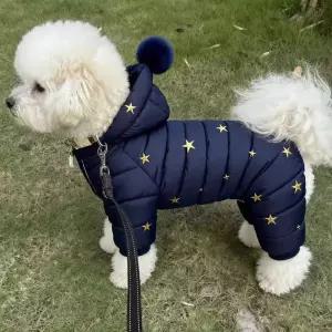 강아지 겨울 패딩옷 누빔 아우터 올인원 애견 중형견 방한복 후드